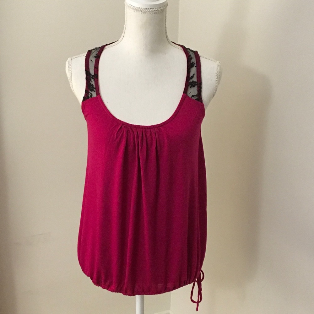 Piace Burgundy Lace Top